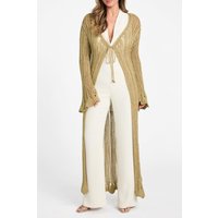 GUESS Lucky Ls Long Cardi Antique Gold Multi Maat: XL | Lichte Jassen Outlet | Dames | Goud