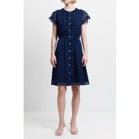 French Connection Polka Ruffle Dress K Navy/summer White Maat: 18 | Blousejurken Outlet | Dames | Blauw
