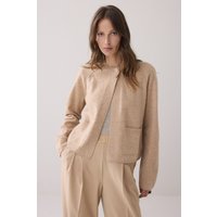 Summum Woman Short Cardigan Boiled Wool Alpaca Maat: XS | Korte Jassen Outlet | Dames | Beige