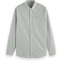 Scotch & Soda Striped Regular-fit Oxford Shirt Thyme Stripe Maat: XL | Casual Overhemden Outlet | Heren | Grijs