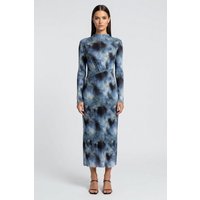 & Other Stories Monica Mesh Dress Blue Maat: M | Midi Jurken Outlet | Dames | Zwart