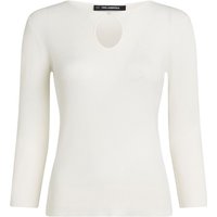 Karl Lagerfeld Keyhole Detail Knit Top Snow White Maat: M | Longsleeves Outlet | Dames | Wit