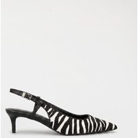 Michael Kors Doreen Flex Kitten Sling Black/white Maat: 40 | Pumps Outlet | Dames | Zwart