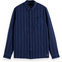 Scotch & Soda Textured Stripe Shirt Sky Captain Stripes Maat: XL | Casual Overhemden Outlet | Heren | Blauw