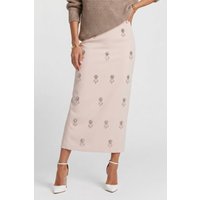 Odd Muse Crystal Maxi Skirt Blush Maat: M | Maxi Rokken Outlet | Dames | Beige