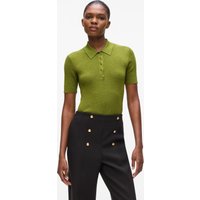 Karl Lagerfeld Lurex Knit Polo Matcha Green Maat: L | Poloshirts Outlet | Dames | Groen