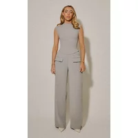 Odd Muse Wide Leg Trousers Grey Maat: M REG | Pantalons Outlet | Dames | Grijs