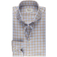 Stenströms Slimline/36, Rc Cuff Light Beige Check Maat: 44 | Zakelijke Overhemden Outlet | Heren | Blauw