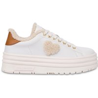Moschino Calfskin Sneakers With Multilayer Heart White Maat: 38 | Sneakers Outlet | Dames | Beige