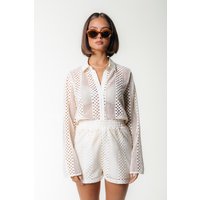 Colourful Rebel Nolita Crochet Short Off White Maat: L | Blouses Outlet | Dames | Wit