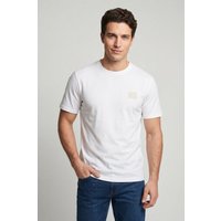 Timberland Short Sleeve Silicon Badge Tee White Maat: S | Basic T-Shirts Outlet | Heren | Wit