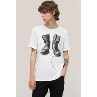 John Varvatos Ss Raw Edge Tee Vintage W Salt Maat: XL | T-shirts met Print Outlet | Heren | Wit