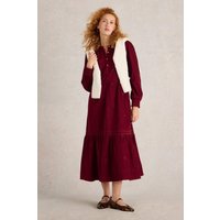 White Stuff Finn Embroidered Cord Dress Dark Plum Maat: 10 PETITE | Blousejurken Outlet | Dames | Paars