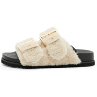 AllSaints Sian Sherpa Sandal Cream White Maat: 39 | Sandalen Outlet | Dames | Wit
