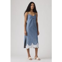 Levi's 90's Denim Slip Dress Maat: L | Midi Jurken Outlet | Dames | Blauw