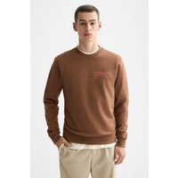 Scotch & Soda Left Chest Logo Sweatshirt Soft Silt Maat: L | Sweaters Outlet | Heren | Bruin