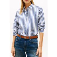 Tommy Hilfiger Ess Poplin Easy Fit Wide Banker Ecru Seashore Navy Maat: 34 | Overhemden Outlet | Dames | Blauw
