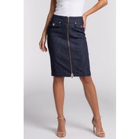 GUESS Zipped Pencil Midi S Dark Wash Maat: 42 | Midi Rokken Outlet | Dames | Blauw