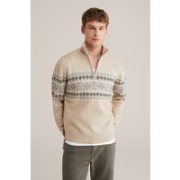 We Fashion Halfway Zipper Beige Maat: XXL | Coltruien Outlet | Heren | Beige