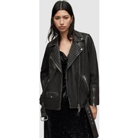AllSaints Billie Stud Biker Black Maat: XS | Leren Jassen Outlet | Dames | Zwart