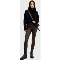 AllSaints Cora Leather Legging Oxblood Red Maat: 12 | Leggings Outlet | Dames | Bruin