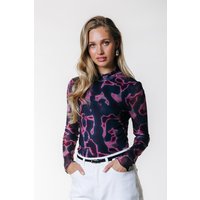 Colourful Rebel Neyo Liquid Swirl Mesh Turtleneck Top Multicolor Maat: XS | Tops Outlet | Dames | Roze