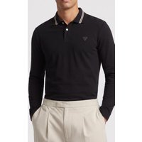 GUESS Oliver Ls Polo Jet Black A996 Maat: L | Longsleeves Outlet | Heren | Zwart