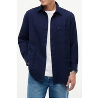 Tommy Hilfiger Cotton Overshirt Carbon Navy Maat: XL | Longsleeves Outlet | Heren | Blauw