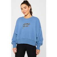 Fabletics Year Round Terry Crew Neck Sweatshirt Elemental Blue/fab Sna Maat: 2X REG | Sweaters Outlet | Dames | Blauw