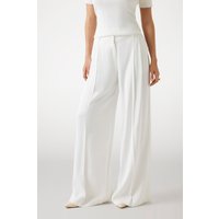 GUESS Nina Tailored Wide L White Peaks Maat: 42 | Pantalons Outlet | Dames | Wit