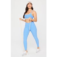 Fabletics Heatherflex High-waisted Legging Bali Blue Heather Maat: XL REG | Leggings Outlet | Dames | Blauw