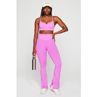 Fabletics Sleek Seamless High-waisted Flare Pant Electric Orchid Maat: 3X REG | Leggings Outlet | Dames | Roze