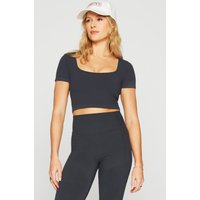 Fabletics Sleek Seamless Scoop Neck Short-sleeve Top Midnight Maat: L REG | Tops Outlet | Dames | Blauw