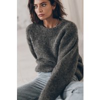 Mikuta The Grey Fluffy Alpaca Knit Sweater Grey Maat: L | Sweaters Outlet | Dames | Grijs
