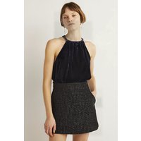 Boden Halterneck Velvet Top Nvy Maat: 14 | Mouwloze Tops Outlet | Dames | Zwart