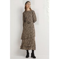 Boden Tiered Multi Ruffle Maxi Dress Snd Maat: 6P | Midi Jurken Outlet | Dames | Bruin