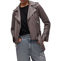 AllSaints Balfern Biker Heather Grey Maat: 34 | Leren Jassen Outlet | Dames | Bruin