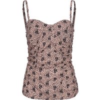 PINKO Gelsomino Canotta Georgette St Nude/black Maat: M | Mouwloze Tops Outlet | Dames | Zwart