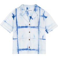 Kings Of Indigo Athalie Short Sleeve Shibori Natural Indigo Maat: S | Blouses Outlet | Dames | Wit