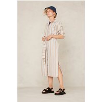Kings Of Indigo Maggy Ecru Hemp Stripe Maat: XS | Blousejurken Outlet | Dames | Ecru