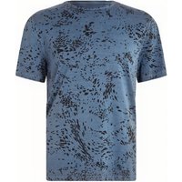 John Varvatos Hester Ss Swirling Cheetah Crew Officer Blue Maat: M | T-shirts met Print Outlet | Heren | Blauw