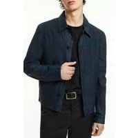 John Varvatos Hidden Placket Jean Jacket Capri Blue Maat: 46 | Lichte Jassen Outlet | Heren | Blauw