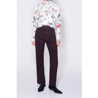 Bimba y Lola Dark Burgundy Velvet Straight-cut Trousers Maat: 36 | Straight Broeken Outlet | Dames | Zwart
