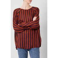 American Vintage U Collar Long Sleeves Top Rayures Brun Navy Maat: XS/S | Blouses Outlet | Dames | Blauw