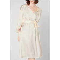 American Vintage 7/8 Sleeves V Collar Long Dress Nacre Maat: XS/S | Midi Jurken Outlet | Dames | Beige