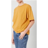 American Vintage Mid-length Crew Neck T-shirt Moutarde Maat: XS/S | Tops Outlet | Dames | Geel