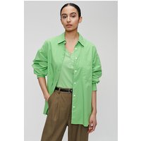 ZENGGI Wide Organic Cotton Shirt Grass Green Maat: S | Overhemden Outlet | Dames | Groen