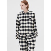Tekla Unisex Flannel, Pyjamas Shirt Black Gingham Maat: XS | Nachtmode Outlet | Unisex | Zwart
