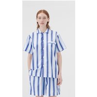 Tekla Unisex Poplin, Short Sleeve Shirt Blue Marquee Maat: XXS | Nachtmode Outlet | Unisex | Blauw