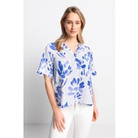 Rich & Royal Printed V-neck Blouse Cotton Blue Maat: 34 | Blouses Outlet | Dames | Blauw